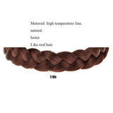 Winopey 3 Strands Synthetic Hair braided Headband Classic Chunky Plaited Elastic Stretch Hairpiece braid headband - Lady makeup headwear (Color 18T)