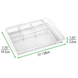 mDesign Expandable Makeup Organizer for Bathroom Drawers, Vanities, Countertops: Organize Makeup Brushes, Eyeshadow Palettes, Lipstick, Lip Gloss, Blush, Concealer - Adjustable Width, 2 Pack - Clear