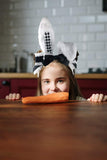 Easter Party Hair Accessory Headband Gothic Lolita Cosplay Cute Rabbit Bunny Ears Bow Lace Hair Band Headwear (Black)