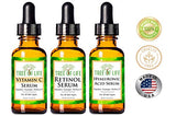 Anti Aging Serum 3-Pack for Face - Vitamin C Serum, Retinol Serum, Hyaluronic Acid