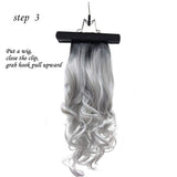 5 Pieces Wig Storage Bag + 5 Pieces Wooden Hangers for Professional Hair Extensions Holder Wigs Pouch Dust-Proof Organizer Case (5Purple Wig Bags+5Black Hangers)