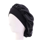 Bouffant Hats Set, Working Cap with Buttons, Elastic Wide Band Bonnet Hat, Night Sleep Cap Hair Bonnet Hat, for Women Long or Short Hair, Night Sleep Showering Washing Face Hair Care Black