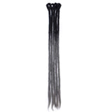 24 Inch Handmade Dreadlocks Extensions Faux Locs Hair Braids Havana Dreadl Extensions Unisex Reggae Hippie Hairpieces for Men and Women 30 strands/Pack Black to Dark Grey