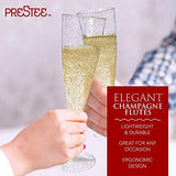 100 Plastic Champagne Flutes Disposable | Gold Glitter Plastic Champagne Glasses