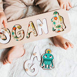 Personalized Wood Name Puzzle With Pegs & Custom Design - Toddler