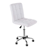 Computer Office Chair, Adjustable Height, Smooth Wheels,Padded Swivel Chair for Home Office Beauty Salon Spa, White