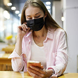 Face Mask Black, Disposable Face Masks, 3 Layer Design Protection Breathable