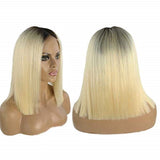 13x4 Lace 1B 613 Lace Frontal Wig ,Short Blonde Bob Wig Lace Front Ombre Wigs For Black Women (GOLD)