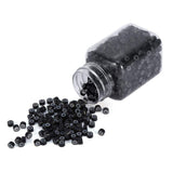 2000pcs Silicone Micro Link Tubes Rings 3.5mm Beads Lined Hair Connector For Human Feather Hair Extension Tip (Black)