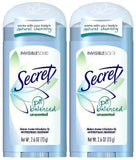 Secret Invisible Solid Antiperspirant Deodorant, Unscented - 2.6 oz - 2 pk by Secret