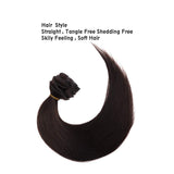 Clip In Hair Extensions Remy Hair For Women Silky Straight Human Hair Darkest Brown Clip In Hair Extensions Full Head 8pcs 18 Clips Double Weft