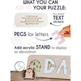 Personalized Wood Name Puzzle With Pegs & Custom Design - Toddler Name Puzzle