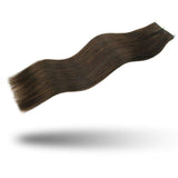 Lovrio Tape in Hair Extensions Human Hair, Colored Walnut Brown, Invisible Hair Extensions Tape In Hair 50 Gram 16 Inch 20 Pieces