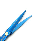 5.5 Inches Hair Cutting Scissors Set with Razor Combs Lether Scissors Case,Hair Cutting Shears Hair Thinning Shears for Personal and Professional (Blue)