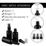 2oz Glass Spray Bottles for Essential Oils, Small Black Spray Bottle, Fine Mist Spray