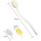 Fealay Soft Shower Body Brush Back Scrubber Massage Bristles Bath Brush with Long Handle Body Brush Lotion Applicator and Massager