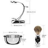 Luxury Premium Shaving Kit for Men Gift Set with Razor, ACRIMAX 8in1 Travel Shaving Set, Badger Hair Brush, Shave Soap, Alum Block, Shaving Stand, Soap Bowl and Canvas Dopp Kit