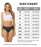 wirarpa Women's Cotton Underwear Comfy Mid Waisted Plus Size Briefs 5 Pack