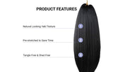 AU-THEN-TIC Authentic Crochet Braid Pre-Stretched B-Easy Braid 26" Ez Braid Braiding Hair Extensions Yaki Texture Hot Water Setting, Free Gift (5-PACK, T1B/900)