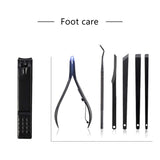 Manicure Set, Bihuo 18 In 1 Stainless Steel Professional Pedicure Kit Nail Scissors Grooming Kit with Black Leather Travel Case (Blue)