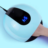 MORFORU 80W UV LED Nail Dryers Light Gel Polish Curing Lamps with 36 Light Beads 4 Time Setting Smart Sensor (Blue)
