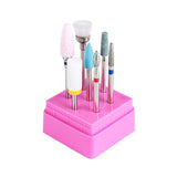 Ceramic Nail Drill Bit Carbide Diamond Set Nails File Bits 7Pcs 3/32 inch for Acrylic Tips Gel Cuticle Remove Manicure Pedicure Tool with Holder Case