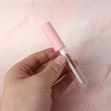 RONRONS 15 Pieces 10ml Empty Refillable Lip Gloss Bottle Tube with Pink Lid Clear Lip Balm Bottle Containers Tubes Cosmetics Sample Vials for Eyelashes Growth Oil, Makeup DIY Set