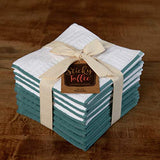 Sticky Toffee Cotton Terry Kitchen Dishcloth, 8 Pack, 12 in x 12 in, Blue Check