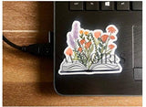 Flowers growing from a book sticker | Inspirational decals | Waterproof vinyl stickers