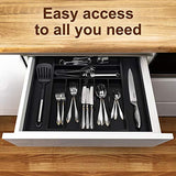 Bamboo Kitchen Drawer Organizer - Expandable Silverware Organizer/Utensil Holder