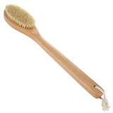 Beechwood Bath and Shower Body Brush With Nature Boar Bristles, Long Hand Wooden Dry Bath Body Back Brush, Perfect Spa Gift