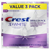 Crest 3D White Brilliance Vibrant Peppermint Teeth Whitening Toothpaste, 4.1 oz
