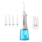 Water Flosser Cordless Dental Teeth Cleaner - McNaval Portable Water Flossing with 300ML Large Cleanable Water Tank USB Rechargeable IPX7 Waterproof 3-Mode with 4 Jet Tips