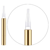 3ml Nail Oil Pen with Brush. Gold Twist Pen for Tooth Whitening Gel Lip Gloss Tube Container (6PCS)