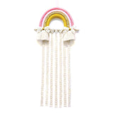 Sigdio Hair Bows Holder Handmade Bohemian Girls Clips Organizer Hairpins Rainbow Hanger for Storage or Decoration (Light Pink)
