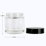 4 oz Clear Round Glass Jars (12 Pack), SXUDA Empty Cosmetic Containers with Inner Liners and black Lids For Slime, Beauty Products, Cosmetic, Lotion，Powders and Ointments