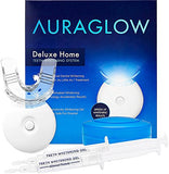 AuraGlow Teeth Whitening Kit, LED Light, 35% Carbamide Peroxide, (2) 5ml Gel Syringes