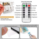Blue Led Strip Lights Waterproof Battery Operated with Remote, 8 Modes, Dimmable
