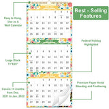 2021 Calendar - 3 Month Display Wall Calendar (Folded in a Month), 11.3" x 26"