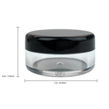 Beauticom 5G/5ML Round Clear Jars with Black Lids for Acrylic Powder, Rhinestones, Charms and Other Nail Accessories - BPA Free (Quantity: 500pcs)