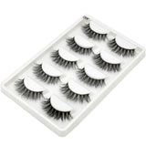 3D Mink Lashes， Luxurious 100% Siberian Mink Fur Real False Eyelash Natural Messy Volume Fluffy Long Fake Eyelashes 5 Pairs/Box (A10)