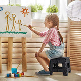 Delxo Folding Step Stool for Kids 9Inch Tall 11Inch Wide Foldable Step Stool Black