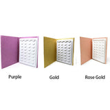 16 Pair False Eyelash Storage Book, Makeup Display Container Holder, False Eyelash Storage Case,Glitter Paper Eyelash Box (gold)