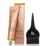 Schwarzkopf BlondMe Bond Enforcing Blonde Hi-Lighting H-Warm Gold and M Hair Designs Tint Brush (Bundle - 2 items)