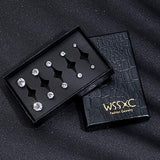 5 Pairs Stud Earrings Set, Hypoallergenic Cubic Zirconia 316L Earrings Stainless Steel CZ
