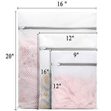 3Pcs Durable Honeycomb Mesh Laundry Bags for Delicates (1 Large 16 x 20 Inches