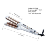 Ceramic Hair Crimper Iron Hair Waver 3 Barrel Hair Crimping Iron 0.6 inch / 16mm Perm Instant Curls Ceramic Hair Curling Iron,Valentines Mothers Day Gifts for Women (Small Curls)