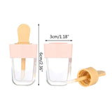MISAZ 16 Pieces Empty Lip Gloss Tubes 5ml/0.2oz Adorable Pink Ice-cream Shaped Refillable Lip Balm Bottles Cosmetic Samples Container DIY Lip Glaze Vials Storage Bottle for Women Makeup Girls Beauty