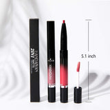 UNIQUE2U 7 Color Matte Lip Gloss Lip Liner Pencil, Double-End Long Lasting Waterproof Lipstick Set |Color Enhancer, Plumper Pen |Define Lips for a Fuller Look (7pcs B)