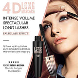 4D Fiber Lash Mascara Cream Extension (2 Pack) - Thicken & Lengthen, Long-Lasting Waterproof Voluminous Eyelashes, Smudge-proof, Natural & Non-Toxic